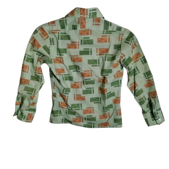 Vintage 70s Boys Long Sleeve Button Front Size 10 Jc Penny - Picture 2 of 6